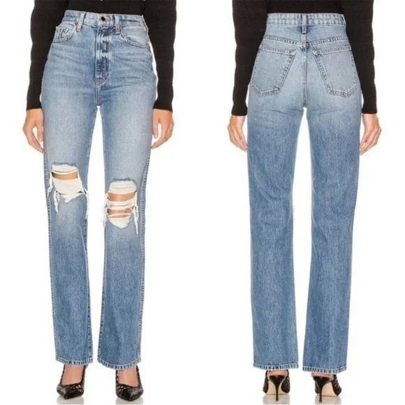 FIRM Khaite Kyle Portland Relaxed Distressed Jeans - Picture 4 of 14